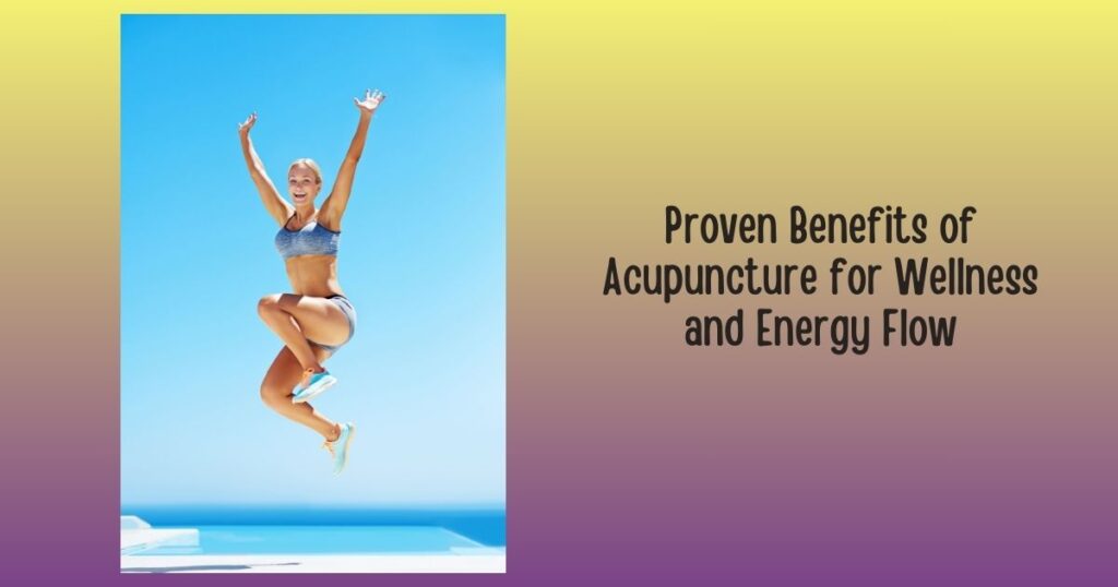 A joyful woman jumping with her hands spread wide, radiating energy and positivity. Acupuncture for Wellness enhances vitality and overall well-being.